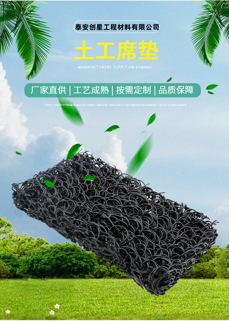 Plastic infiltration and drainage sheets used in Chuangxing Garbage Landfill Geomat with complete specifications of 1cm-10cm can be customized