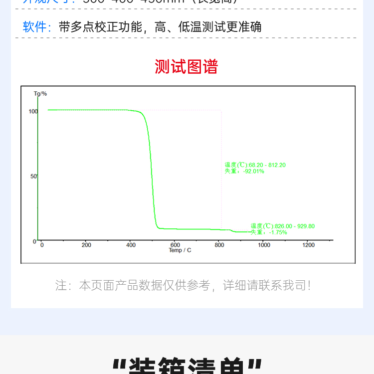 TGA thermogravimetric analyzer Rubber plastic coating Composite material thermal decomposition weight loss tester Quantitative analyzer