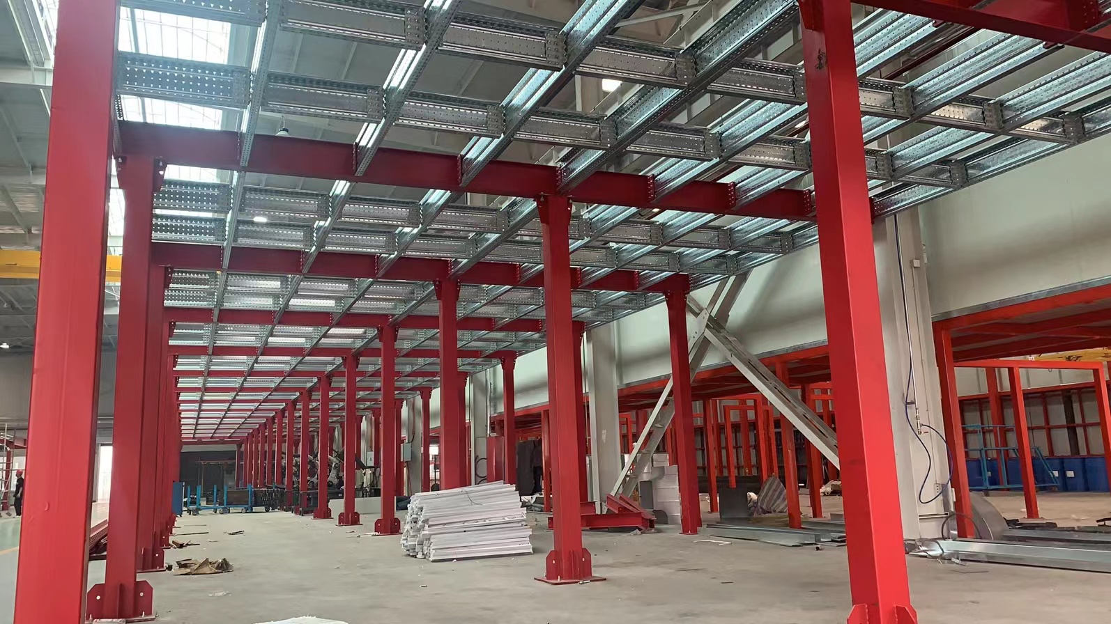 Hanyang attic shelf warehouse, second floor steel platform factory building, customizable partition platform construction