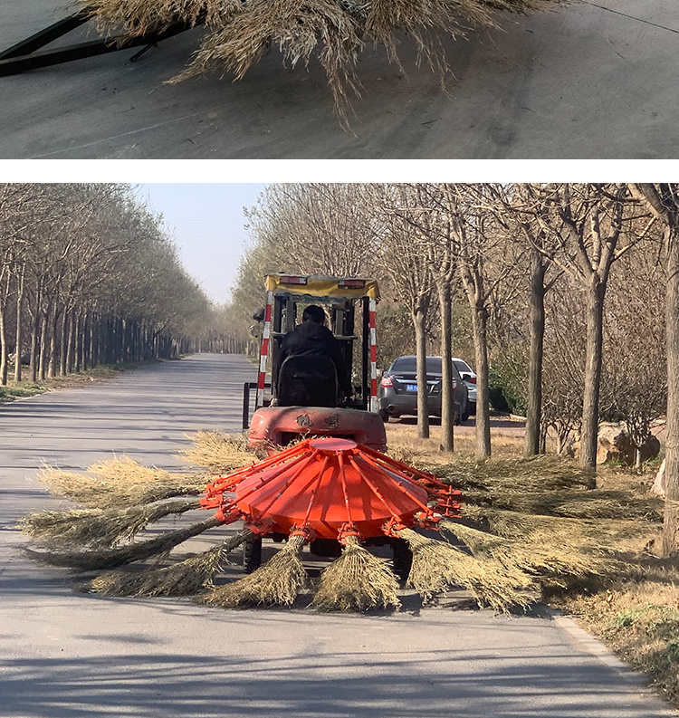 8 bundled broom type road sweepers in the factory area, broom sweeping vehicles, wind and fire wheel folding broom cleaning vehicles, road cleaning