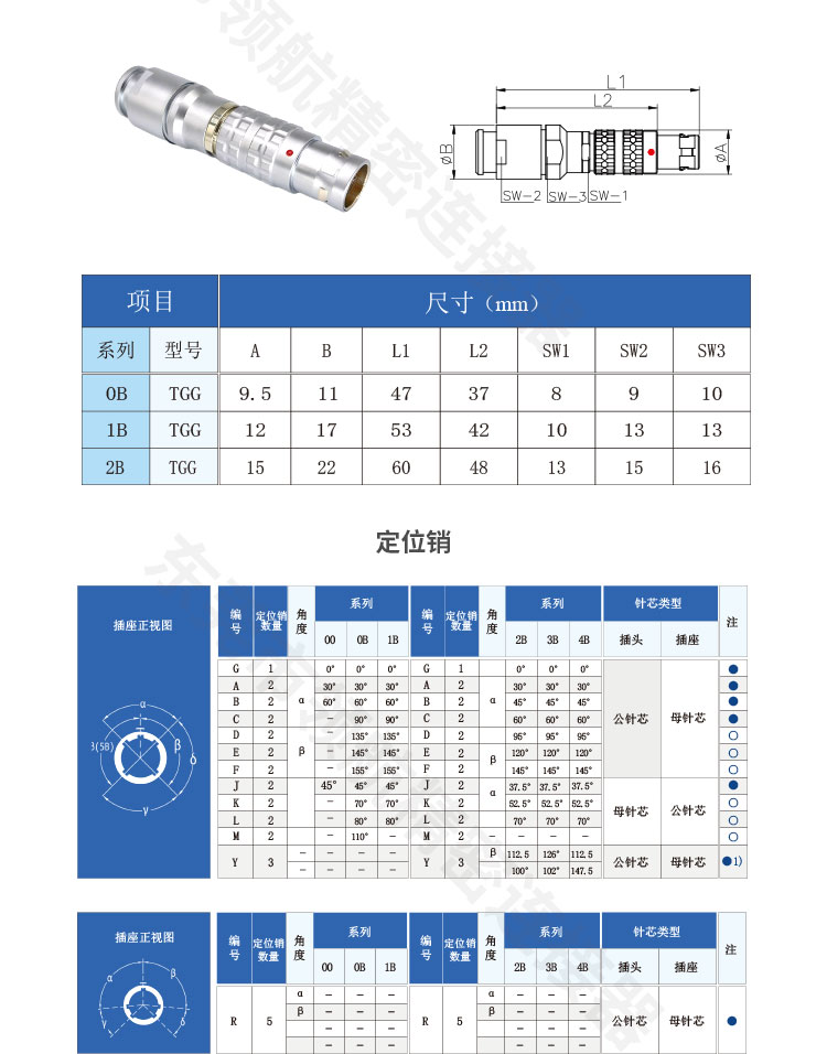 Navigation Precision Push Pull Self Locking Connector ECG Double Nut Chassis Fixed Socket with FGG Multi Core Aviation Plug