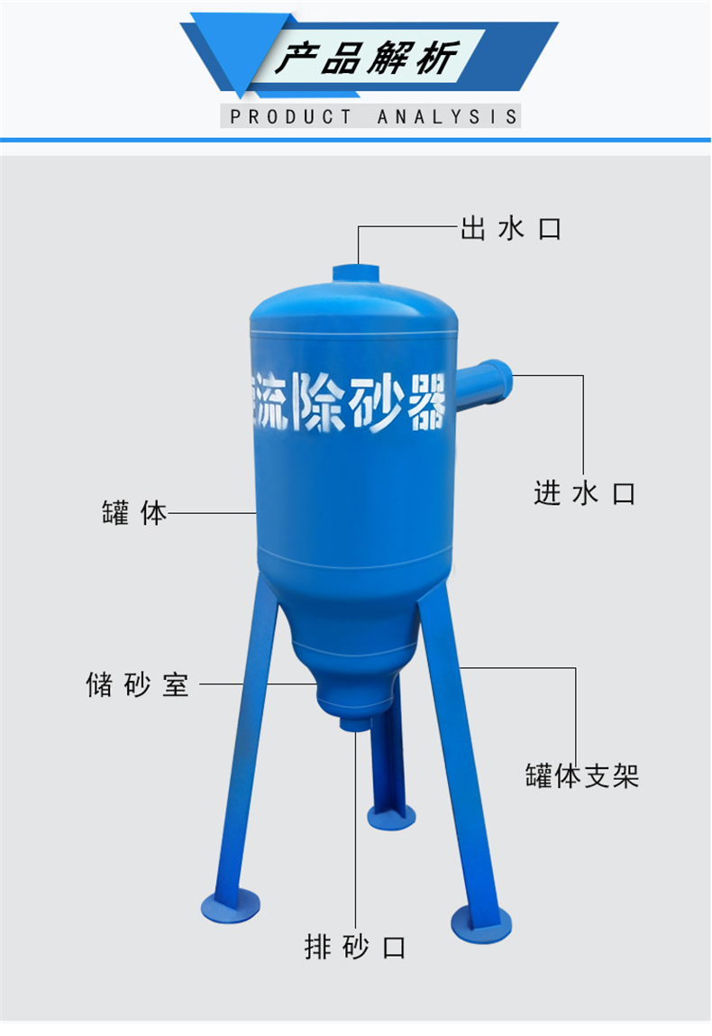 Cylindrical cyclone desander, secondary net cleaner, YDXL-200 primary net filter