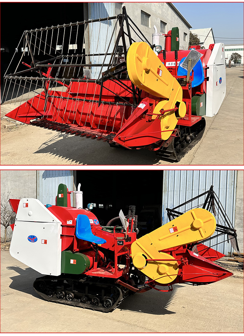 Multifunctional crawler type wheat harvester, mountain intercropping wheat and rice harvester, subsidized wheat harvesting combination