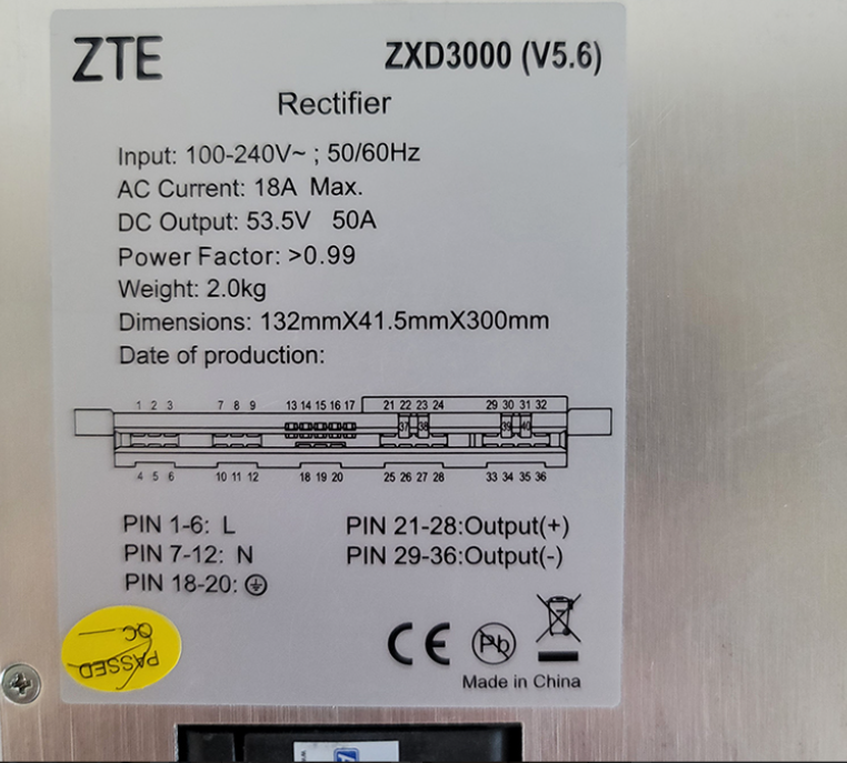 ZTE ZXD3000 V5.6 communication power module 48V50A rectifier 3000W high-efficiency rectifier module DC