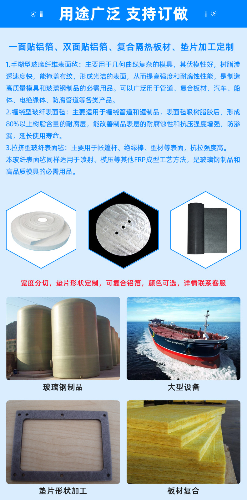 Hongconcrete Factory produces spot composite felt for wind turbine blades, glass fiber felt for car shell walls