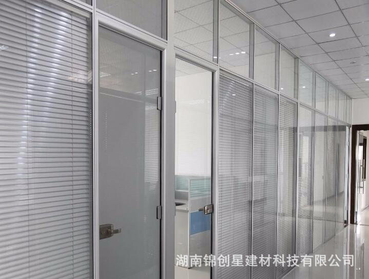 Office glass partition wall, double glass louver partition, hotel office glass partition, fireproof partition