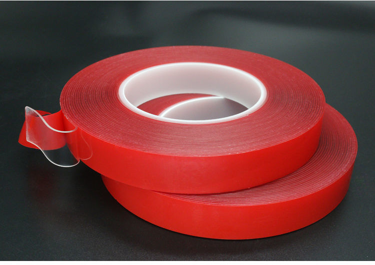 1MM thick red film transparent acrylic double-sided adhesive, temperature resistant and waterproof double-sided adhesive hook, car scratch free adhesive tape