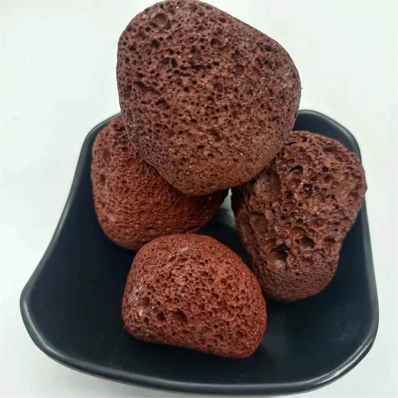 Porous pumice used for filtering water from volcanic rocks in the treatment of black volcanic stone water with meaty paving