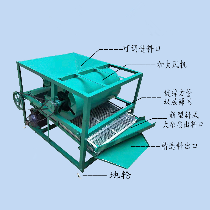 Double layer screening machine for rice, Xinchen blowing type millet impurity removal machine, soybean seed selection machine