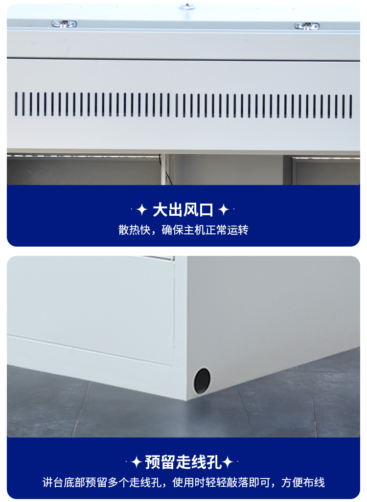 Zhongyue Bohua A02 1.2-meter steel multimedia podium with front and rear sliding cover plate Electronic teaching desk in school classroom