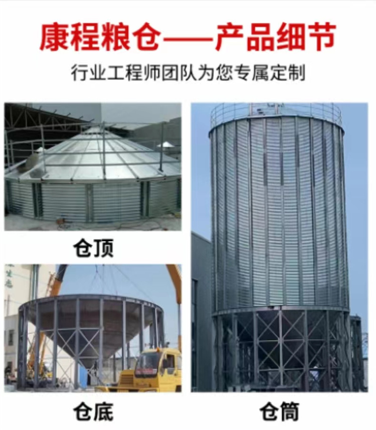 Wheat Storage Warehouse 1000 Tons Standard Grain Warehouse Soybean Steel Plate Warehouse Corn Storage Warehouse Usage Guangkang Cheng
