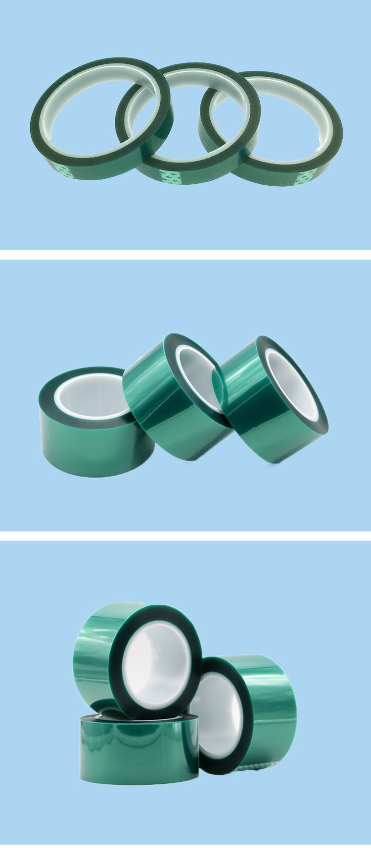 Haocai Lai Green High Temperature Resistant Silicon Tape Electroplating for Doors and Windows Spraying, Baking Paint Shielding, Single sided Adhesive Paper Electroplating Film