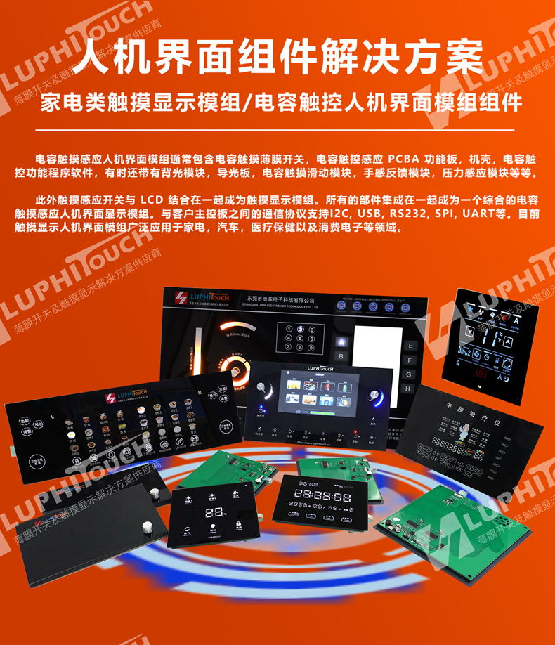 RGB touch display panel, home appliance human-machine interface, capacitor touch film and touch display module