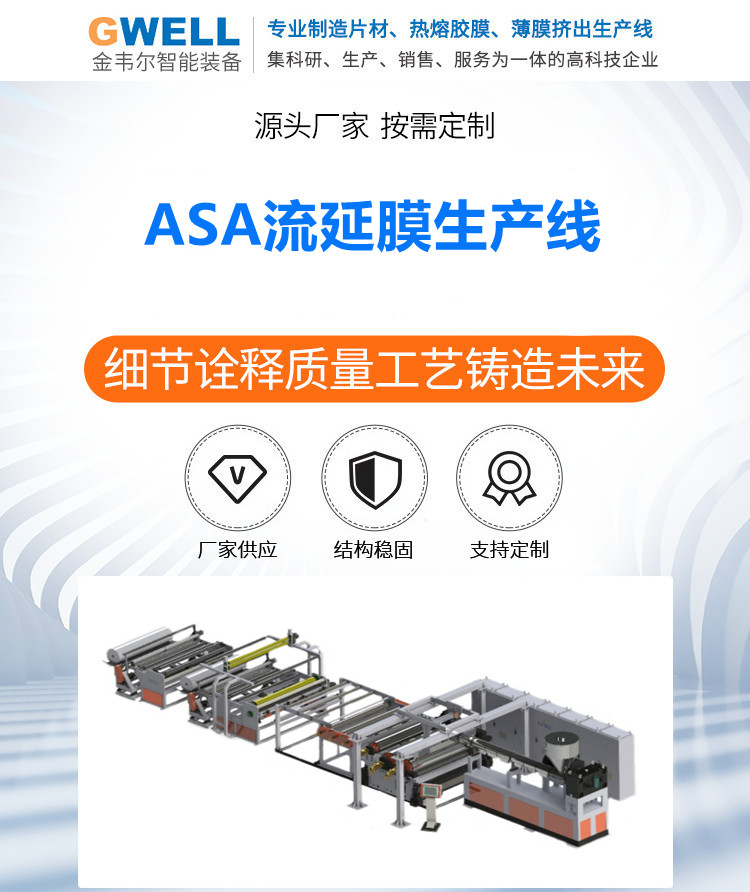 ASA casting film production line decorative film extruder equipment package debugging and installation training