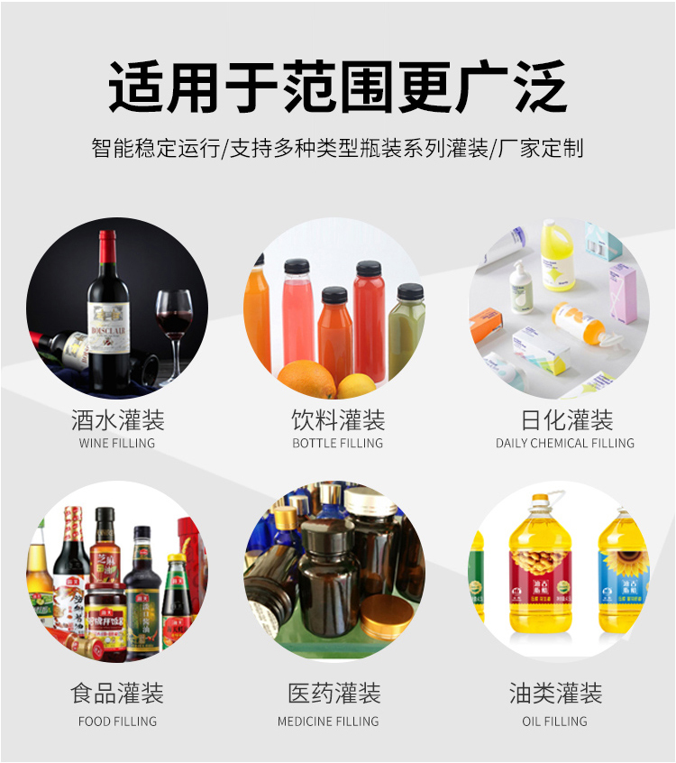 Baijiu filling machine Glass bottle Wine bottle filling equipment Liquid filling production line Fruit wine Yellow rice wine cocktail Qilu