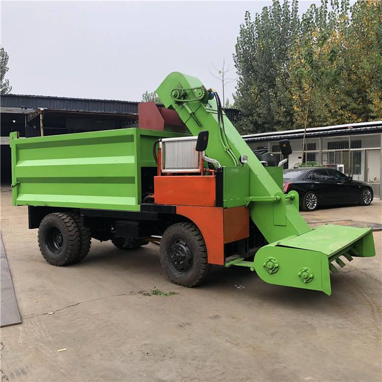 60 horsepower four wheel manure cleaning truck, forklift type manure cleaning machine, automatic manure scraper for cattle farms