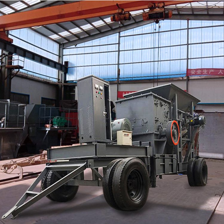 Mobile construction waste crusher, cobblestone, bluestone, basalt, coal gangue crusher, Baogang