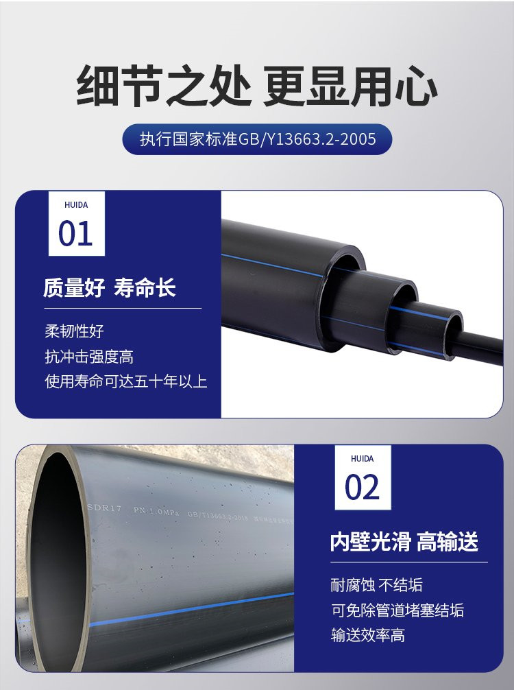 Plastic pipes for Daxin water supply tunnel construction Permeable pipes with black blue wire hot melt connection