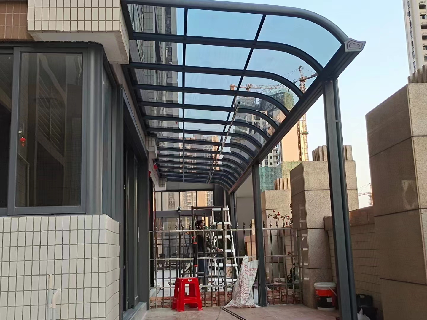 Aluminum alloy parking shed, car sunshade, endurance board, terrace, balcony, sunshade, rain canopy, door, window, rain cover