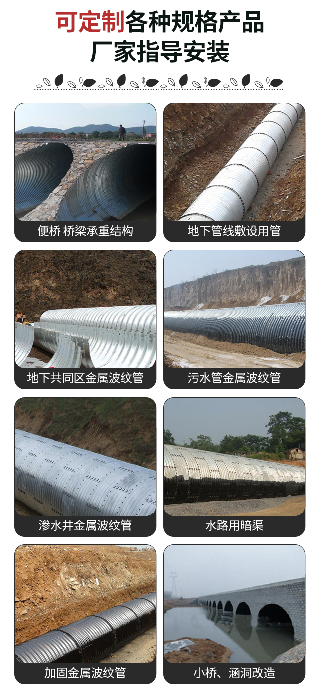 Yuanchang Metal Corrugated Culvert Pipe Highway Laying Hot dip Galvanized Drainage Steel Pipe Culvert Railway Bridge Culvert Engineering