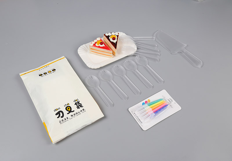 Disposable tableware set combination three in one plastic Birthday cake knife, fork and spoon can add logo