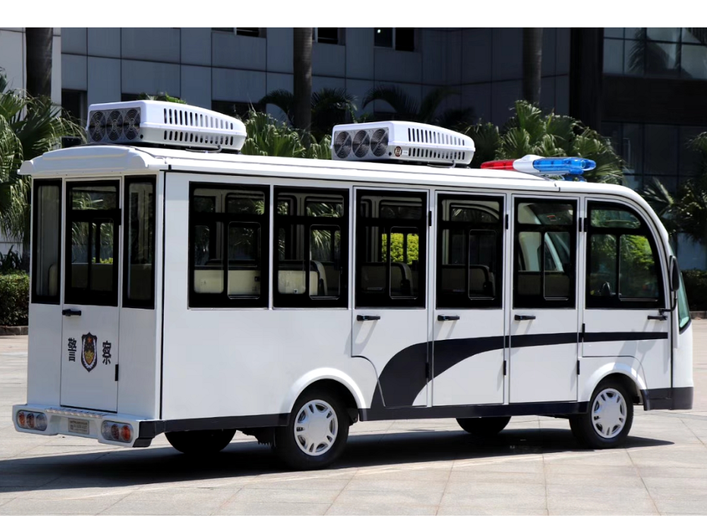 14 seat electric sightseeing car patrol car, 14 seat electric patrol car with closed doors and dual air conditioning