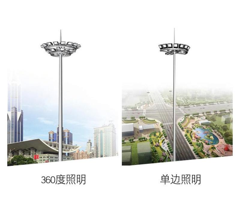 Outdoor LED high pole light 15m, 20m, 25m circular stadium square lifting medium high pole lighting