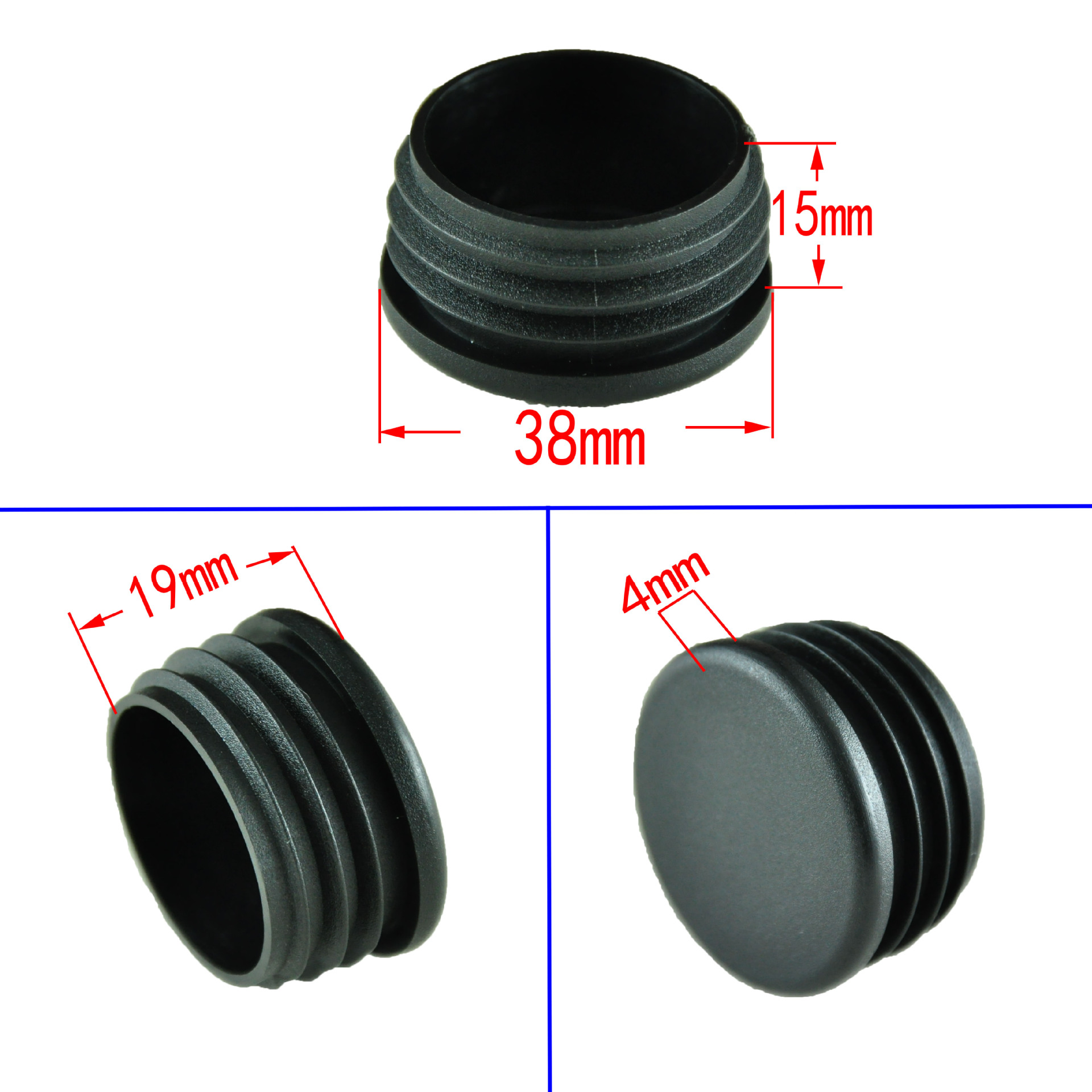 Round plug head, desk and chair, plastic plug head, flat hole plug pipe, stainless steel pipe inner plug foot pad