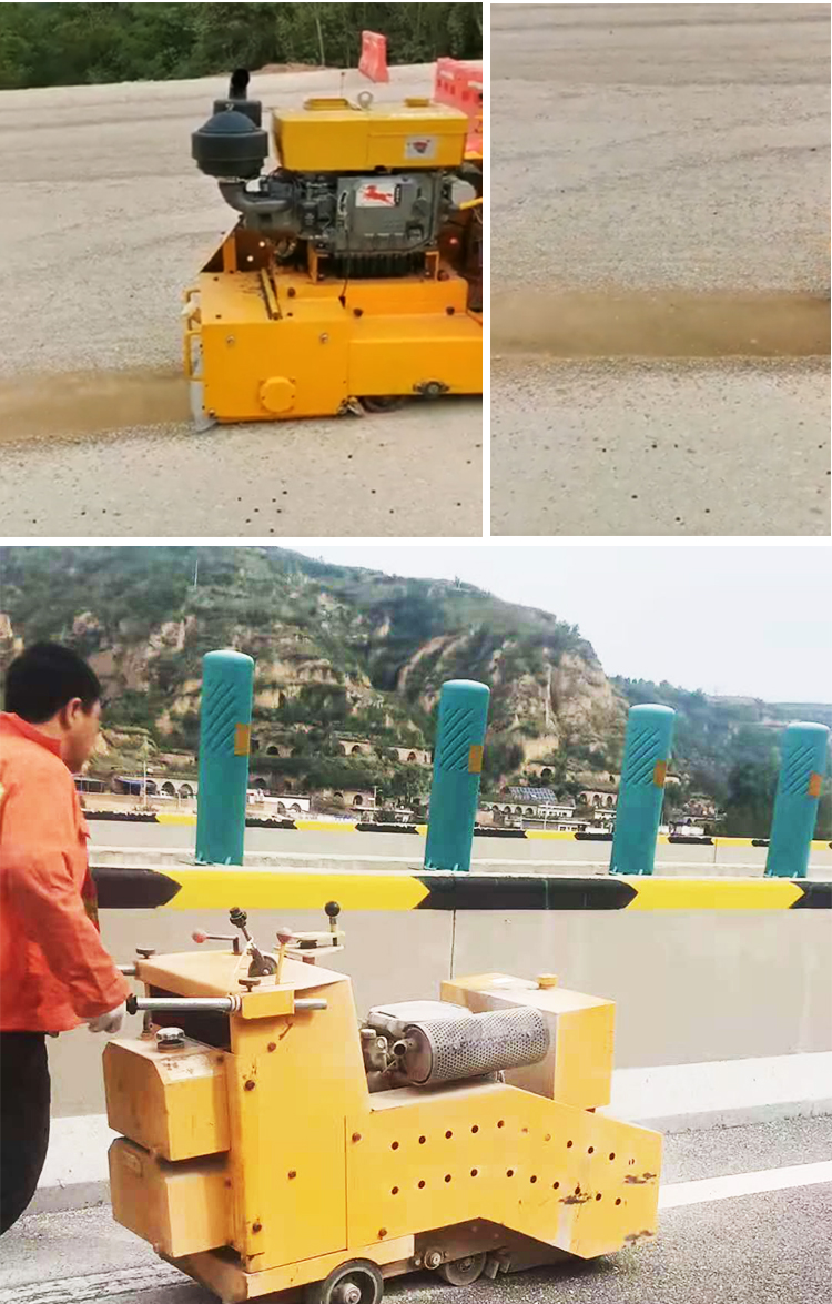 Concrete hydraulic milling machine, old road surface, concrete asphalt ground removal, diesel roughening, hand push electric washing machine