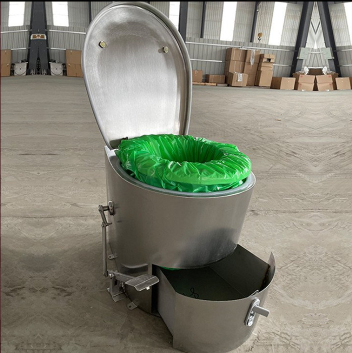 Mining stainless steel toilet, 304 material, used for refuge chamber, foot mounted toilet