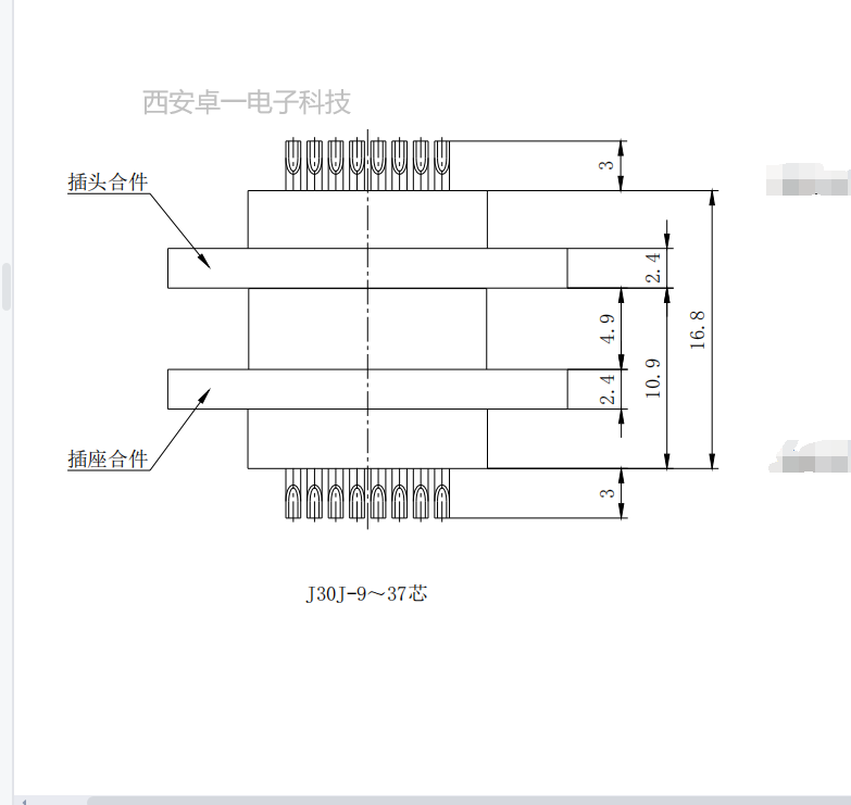 Zhuoyi ZY macro welding basic electrical connector J30J-21ZKS