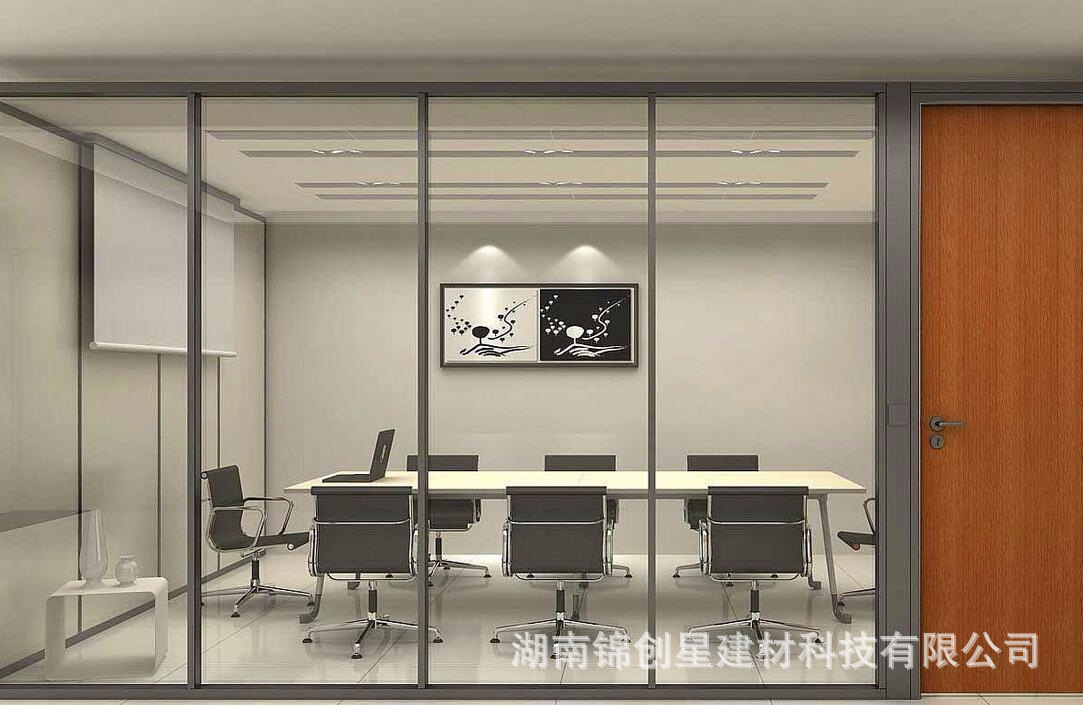 Office glass partition wall, double glass louver partition, hotel office glass partition, fireproof partition