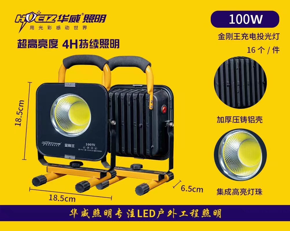 Manufacturer of Jiuyi Time High Brightness Solar Charging Emergency Floodlight