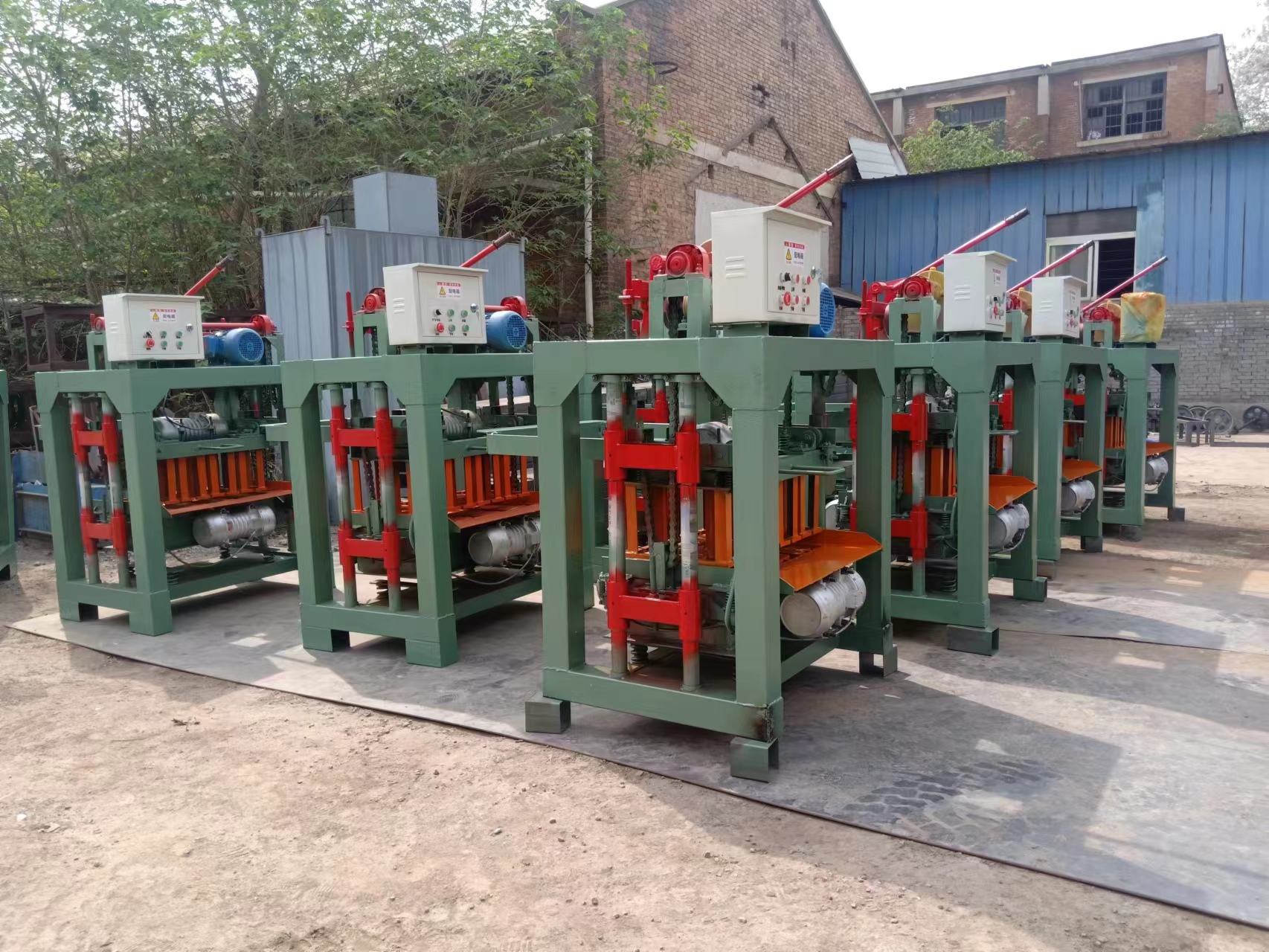 4-30A mobile block forming machine small hollow brick making machine curbstone Terrazzo permeable brick equipment