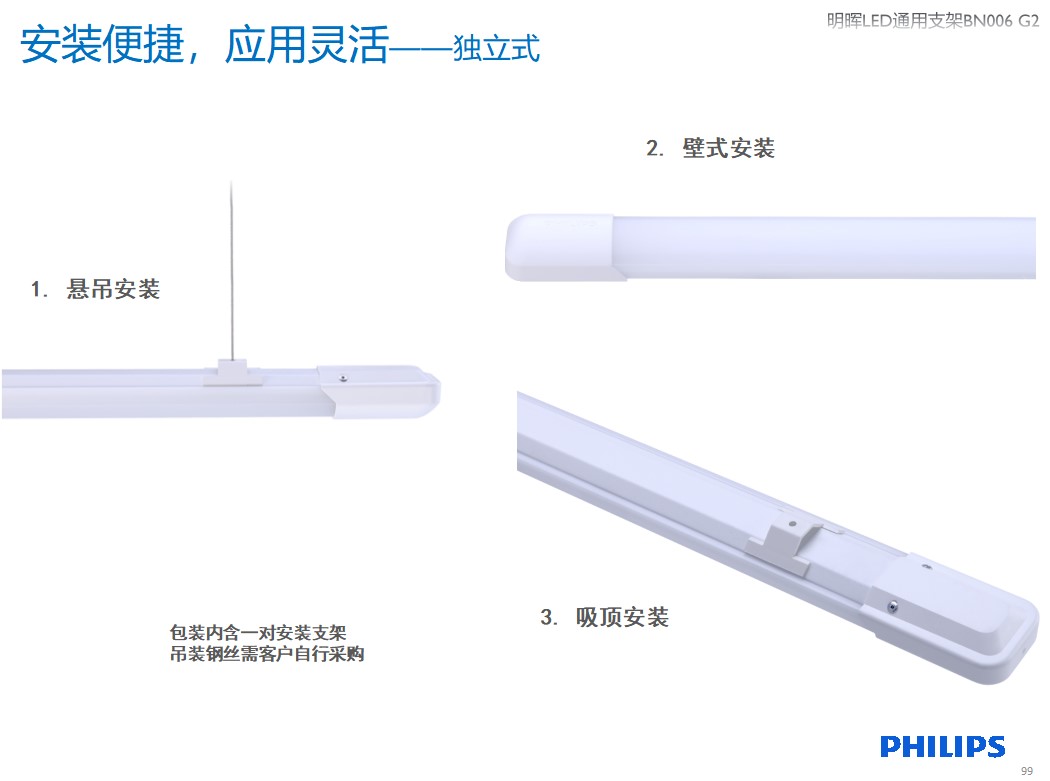 Philips LED bracket BN006C 16W/32W integrated bracket lamp workshop office dedicated