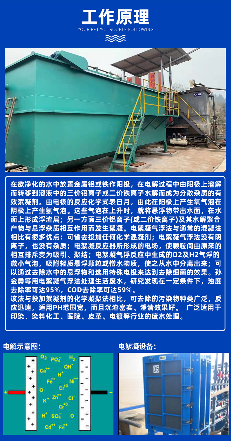 Electric Flocculation Air Flotation Machine Daily Chemical Wastewater Treatment Device Cutting fluid Sewage Treatment Weishuo Environmental Protection