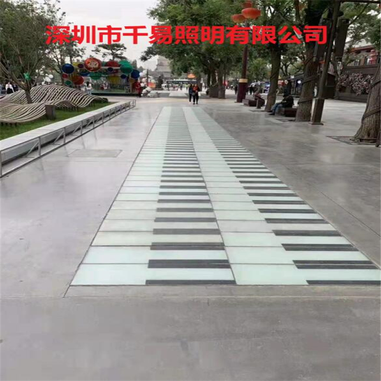 LED Floor Tile Light Outdoor Large Piano Footstep Gravity Sensing Floor Scenic Area Square Music Interaction Qianyi