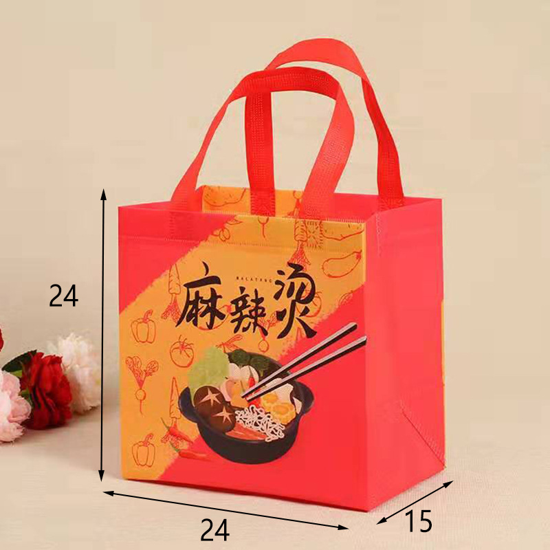 Non woven takeaway bags, aluminum film insulation bags, hot press coated color environmental protection bags, waterproof packaging handbags