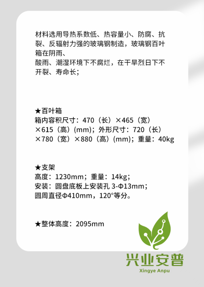 Monitoring of Air Temperature and Humidity in Glass Fiber Reinforced Plastic Louver Weather Louver Box Xingye Anpu