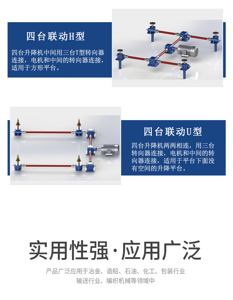 Dongmai JWM screw elevator manual turbine worm electric screw elevator small linkage lifting platform