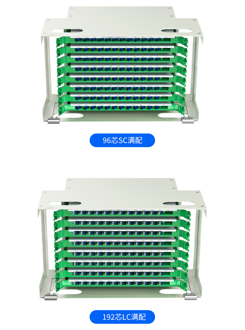 Fiberhome ODF fiber optic distribution machine rack frame, single mode, fully equipped with 19 inch unit box, all distributed by Fiberhome Communication