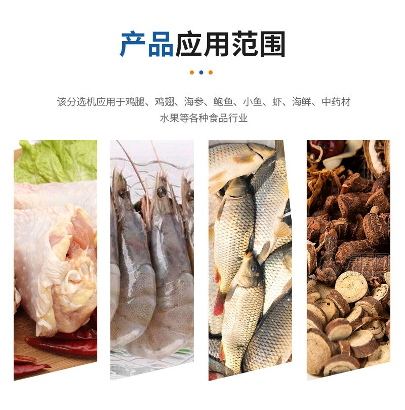 Spanish mackerel material box sorting machine Sea cucumber abalone crayfish classifier Baixiang fruit lychee fruit and vegetable screening machine