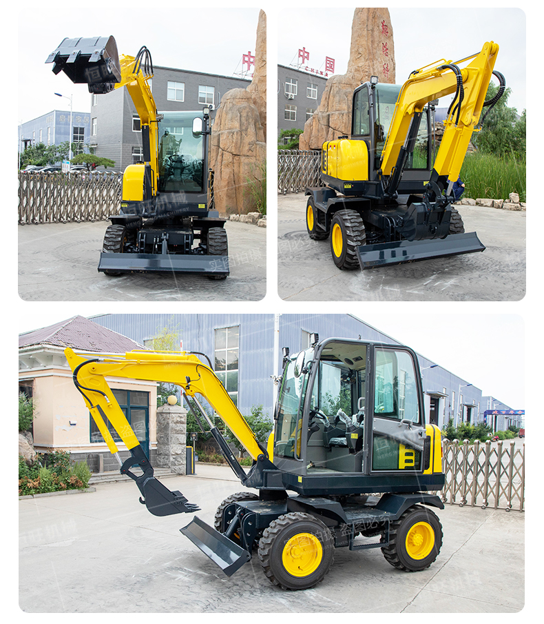 Convenient to walk, tire excavator, small and medium-sized wheel excavator, wood grabbing machine, pipeline trenching, 40 wheel excavation