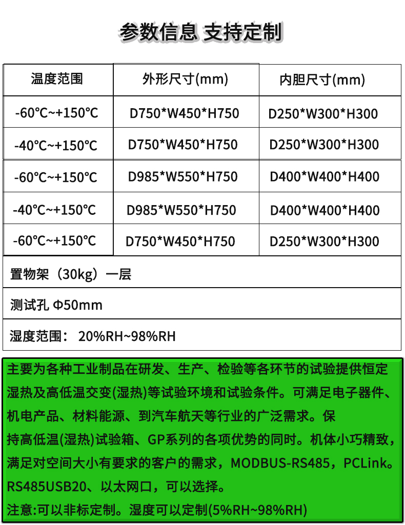 Yuerong tabletop high and low temperature constant temperature and humidity test box programmable controller customizable