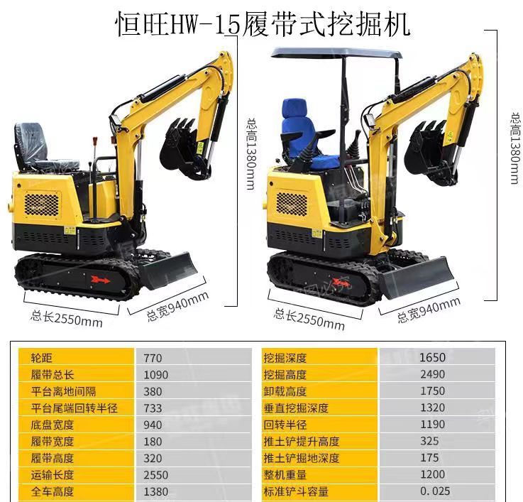 Small excavator household agricultural Excavator orchard trenching 1t 2t multi-function mini excavator engineering hook