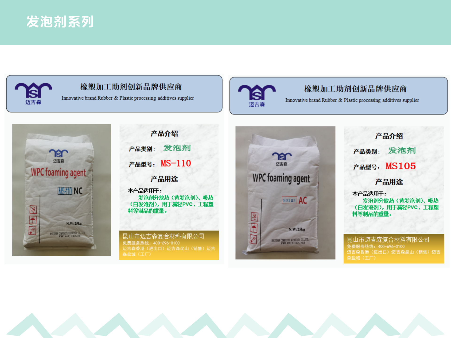 Heat-absorbing foaming agent MS-108 NC foaming agent supplied by Maijisen PVC white hair foaming agent MS-108