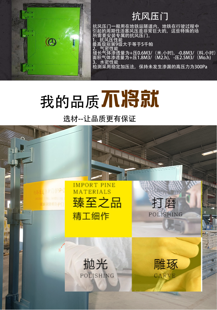 Free measurement and installation of wind pressure resistant doors produced by manufacturers for tunnels, high-speed railways, subways, and highways