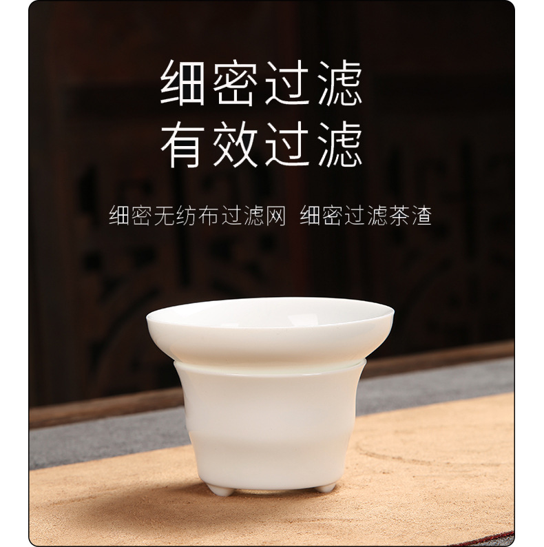 Sheep fat jade white porcelain kung fu tea set, household living room tea cup, office supplies, bone porcelain cover bowl