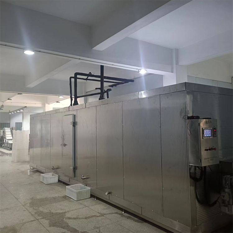 Tunnel type sea cucumber flat plate freezer for roasting and selling steamed buns Quick freezing equipment with low energy consumption and high output Single freezing machine Jinghong