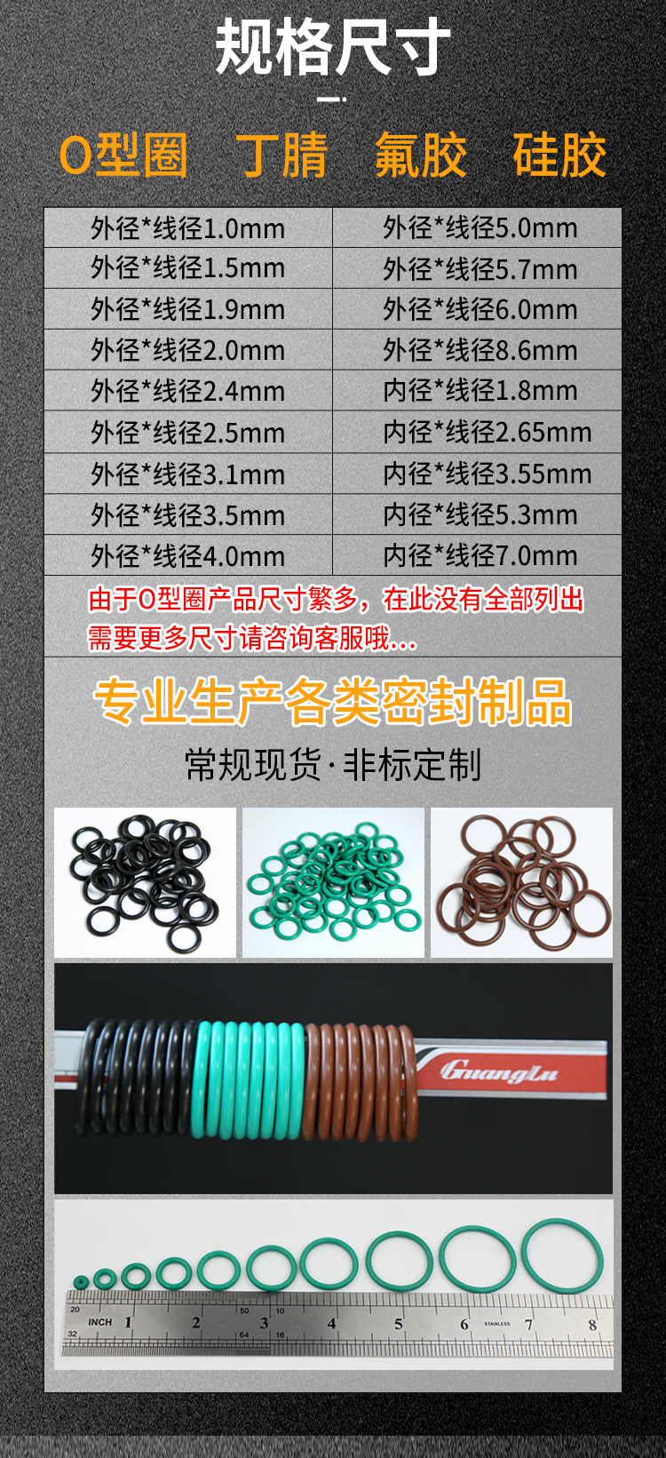 Minghongda high-temperature resistant fluororubber O-ring, oil resistant, waterproof, nitrile rubber leather sealing ring wholesale, customizable